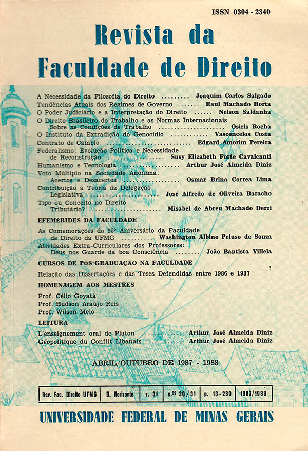 n. 35 (1995)  REVISTA DA FACULDADE DE DIREITO DA UFMG